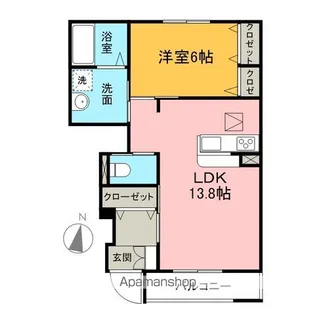 ウインズ B【1階】の間取り